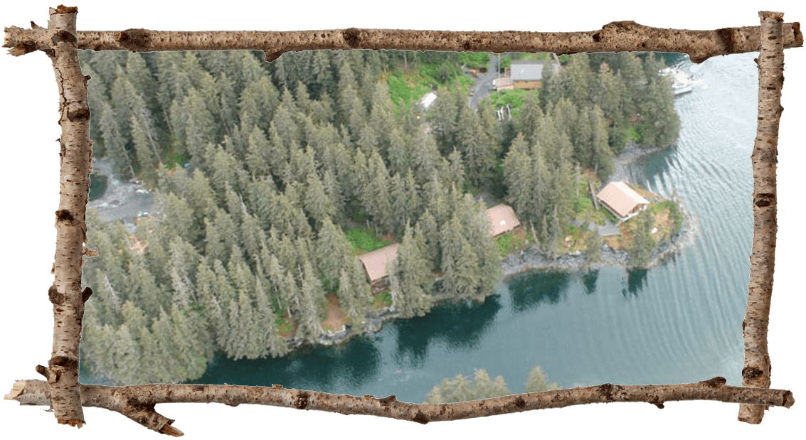 Aerial view of Afognak Lodge