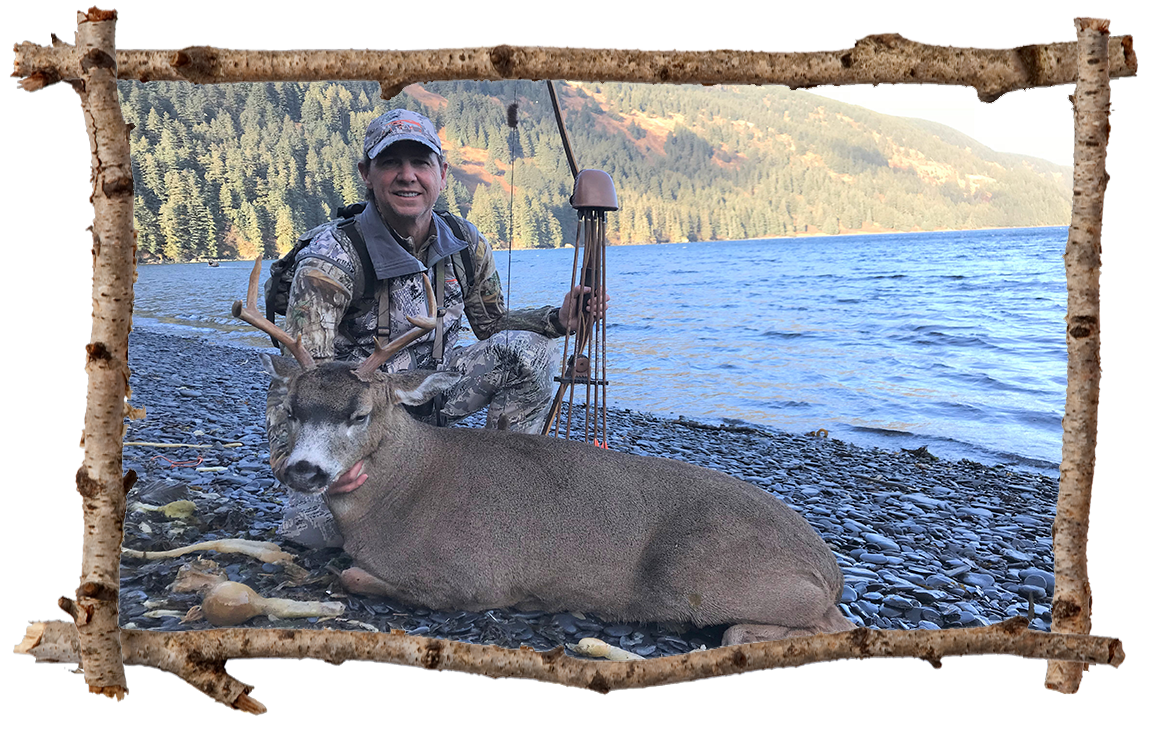 hunter with buck