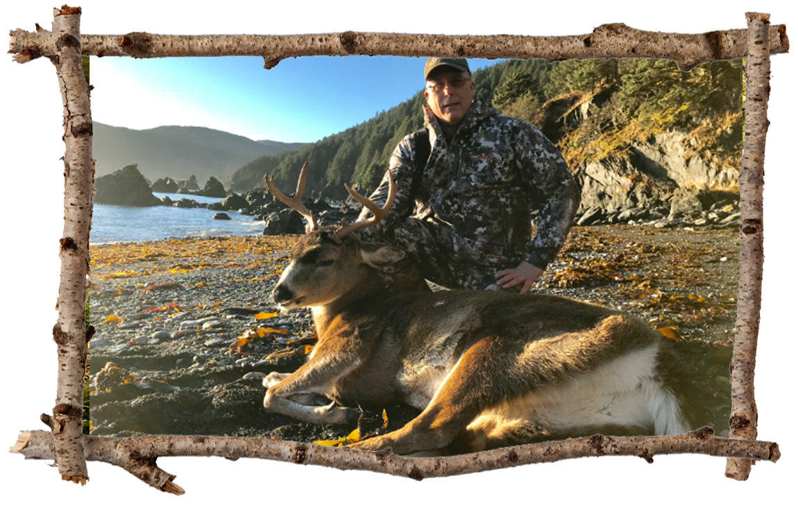 hunter with buck